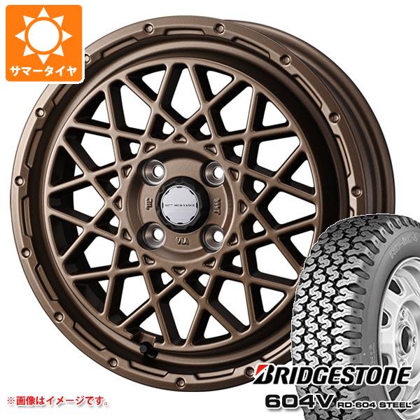【タイヤ交換対象】ハイゼットトラック S500系用 サマータイヤ ブリヂストン 604V RD-604 スチール 155R12 6PR (155/80R12 83/81N相当) マッドヴァンス09 4.0-12 タイヤホイール4本セット｜タイヤマックス