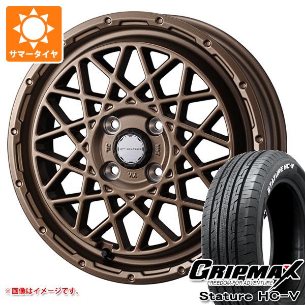 【タイヤ交換対象】ハイゼットカーゴ S320系用 サマータイヤ グリップマックス スタチャー HC-V 145/80R12 80/78Q ホワイトレター マッドヴァンス09 4.0-12 タイヤホイール4本セット｜タイヤマックス