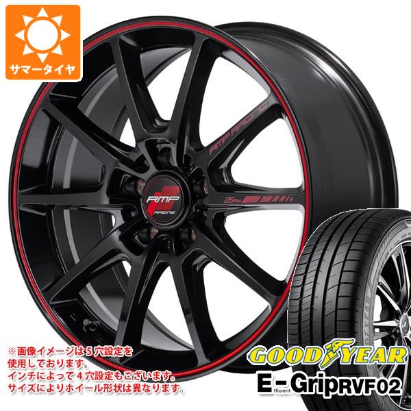 【タイヤ交換対象】サマータイヤ 215/50R17 95V XL グッドイヤー エフィシエントグリップ RVF02 MID レーシング R25 プラス 7.0-17 タイヤホイール4本セット