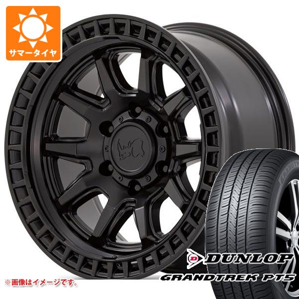 【タイヤ交換対象】5本セット ジープ ラングラー JK/JL系用 サマータイヤ ダンロップ グラントレック PT5 265/70R17 115S ブラックライノ キャリコタイヤホイール5本セット