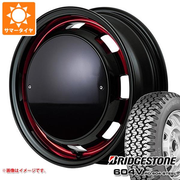 【タイヤ交換対象】サマータイヤ 165R14 8PR ブリヂストン 604V RD-604 スチール (165/80R14 97/95N相当) ガルシア シスコ ポップ 4.5-14 タイヤホイール4本セット