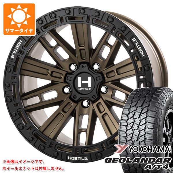 【タイヤ交換対象】ジープ ラングラー JK/JL系用 サマータイヤ ヨコハマ ジオランダー A/T4 G018 LT295/70R17 121/118S ブラックレター ホスタイル H129 モハベ タイヤホイール4本セット｜タイヤマックス