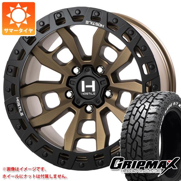 【タイヤ交換対象】ジープ ラングラー JK/JL系用 サマータイヤ グリップマックス マッドレイジ R/T MAX LT275/70R17 121/118Q ホワイトレター HOSTILE H130 クランドン タイヤホイール4本セット