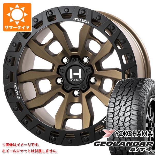 【タイヤ交換対象】ジープ ラングラー JK/JL系用 サマータイヤ ヨコハマ ジオランダー A/T4 G018 LT295/70R17 121/118S ブラックレター ホスタイル H130 クランドン タイヤホイール4本セット｜タイヤマックス