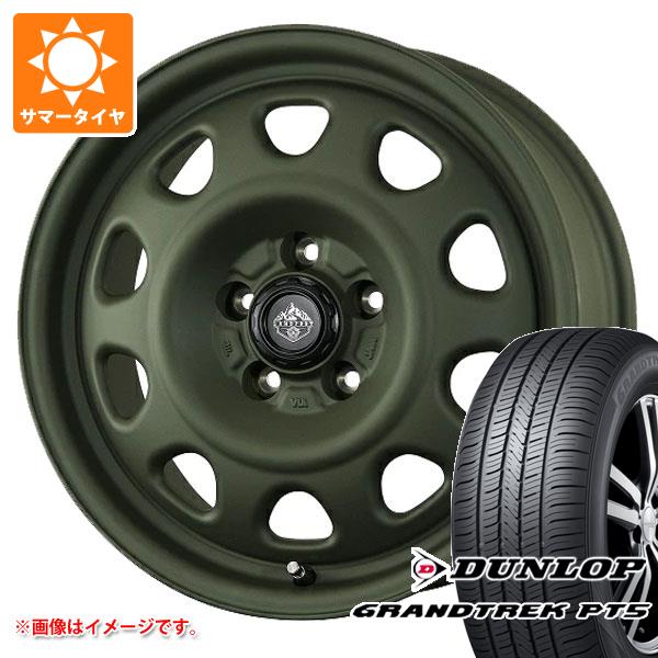 【タイヤ交換対象】エクリプスクロス GK系用 サマータイヤ ダンロップ グラントレック PT5 225/65R17 102V ランドフット SWZ 7.0-17 タイヤホイール4本セット