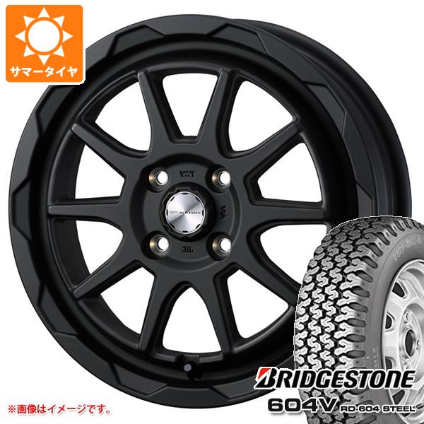 【タイヤ交換対象】ハイゼットトラック S500系用 サマータイヤ ブリヂストン 604V RD-604 スチール 155R12 6PR (155/80R12 83/81N相当) マッドヴァンス06 4.0-12 タイヤホイール4本セット