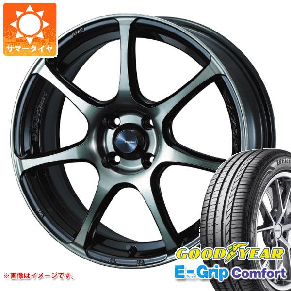 【タイヤ交換対象】サマータイヤ 215/45R17 91W XL グッドイヤー エフィシエントグリップコンフォート ウェッズスポーツ SA-75R 7.0-17 タイヤホイール4本セット