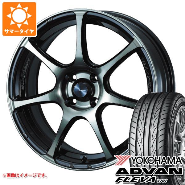 【タイヤ交換対象】サマータイヤ 205/50R16 87V ヨコハマ アドバン フレバ V701 ウェッズスポーツ SA-75R 6.5-16 タイヤホイール4本セット
