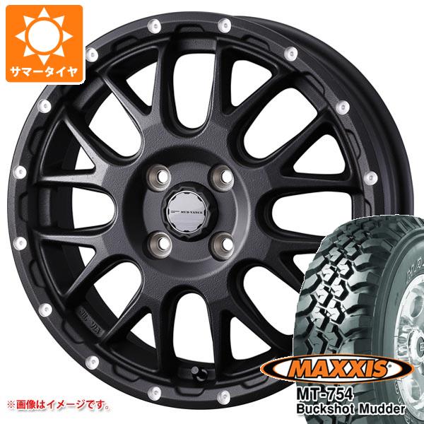 【タイヤ交換対象】ハスラー用 2026年製 サマータイヤ マキシス MT-754 バックショットマッダー 195R14C 106/104R 8PR アウトラインホワイトレター マッドヴァンス08 4.5-14 タイヤホイール4本セット