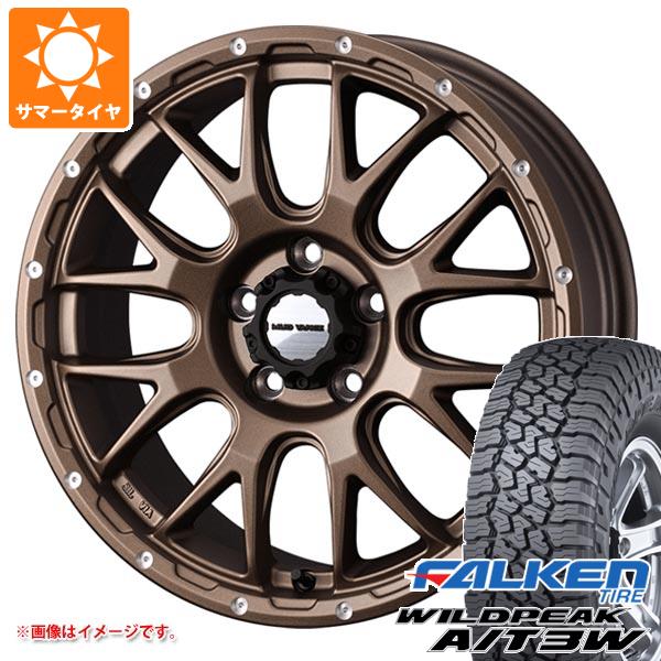 【タイヤ交換対象】デリカD5用 サマータイヤ ファルケン ワイルドピーク A/T3W LT225/75R16 115/112Q マッドヴァンス08 7.0-16 タイヤホイール4本セット｜タイヤマックス
