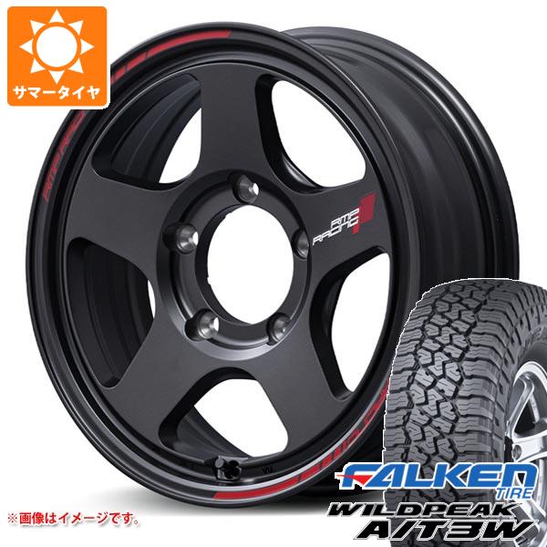 【タイヤ交換対象】5本セット スズキ ジムニー用 サマータイヤ ファルケン ワイルドピーク A/T3W 175/80R16 91S MID レーシング TR50 5.5-16 タイヤホイール5本セット