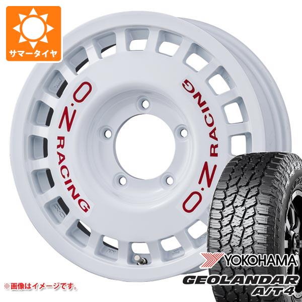 【タイヤ交換対象】ジムニー JB64W用 サマータイヤ ヨコハマ ジオランダー A/T4 G018 LT225/75R16 115/112S ブラックレター OZ ラリーレーシング 4x4 5.5-16 タイヤホイール4本セット