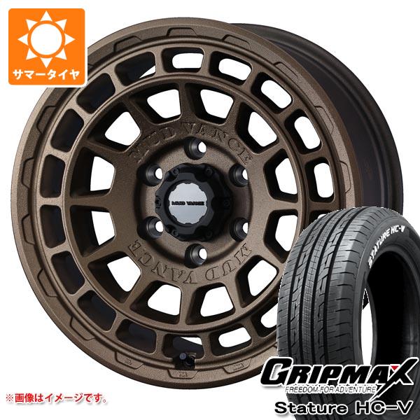 【タイヤ交換対象】ハイエース 200系用 サマータイヤ グリップマックス スタチャー HC-V 215/65R16C 109/107S ホワイトレター マッドヴァンスX タイプF 6.5-16 タイヤホイール4本セット