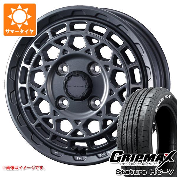 【タイヤ交換対象】ハイゼットトラック S500系用 サマータイヤ グリップマックス スタチャー HC-V 145/80R12 80/78Q ホワイトレター マッドヴァンスX タイプM 4.0-12 タイヤホイール4本セット|タイヤマックス