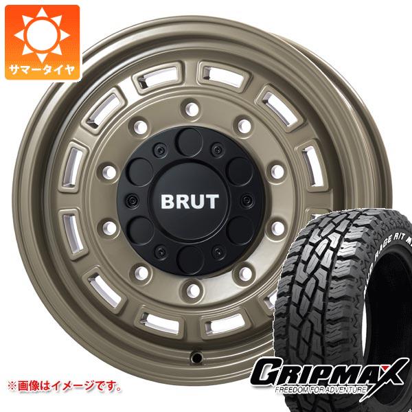 【タイヤ交換対象】ハイエース 200系用 サマータイヤ グリップマックス マッドレイジ R/T MAX LT215/70R16 100/97R ホワイトレター ブルート BR-70 6.5-16 タイヤホイール4本セット