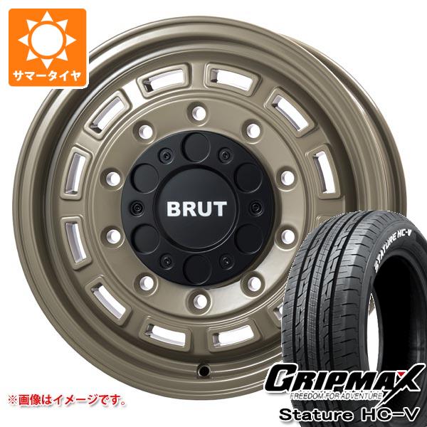 【タイヤ交換対象】ハイエース 200系用 サマータイヤ グリップマックス スタチャー HC-V 215/65R16C 109/107S ホワイトレター ブルート BR-70 6.5-16 タイヤホイール4本セット