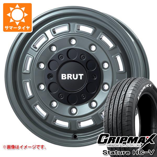 【タイヤ交換対象】ハイエース 200系用 サマータイヤ グリップマックス スタチャー HC-V 215/65R16C 109/107S ホワイトレター ブルート BR-70 6.5-16 タイヤホイール4本セット