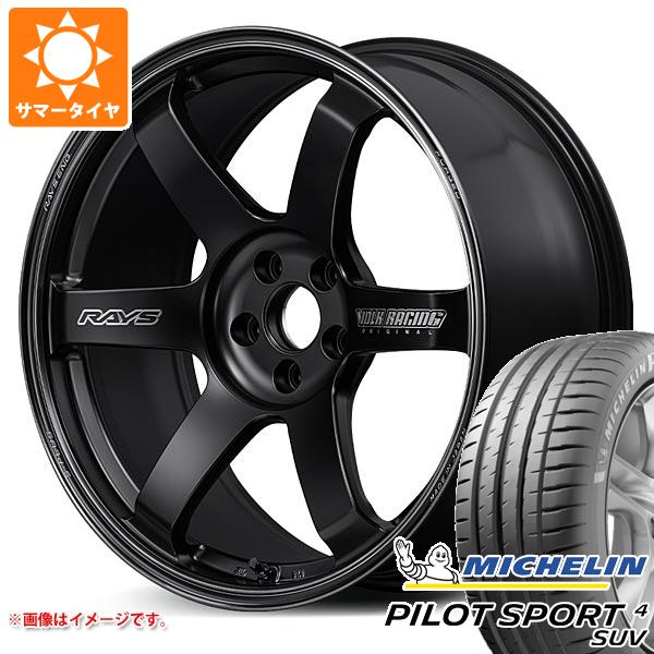 【タイヤ交換対象】サマータイヤ 225/55R19 99V ミシュラン パイロットスポーツ4 SUV レイズ ボルクレーシング TE37 サーガ Sプラス ブラックシャドー 8.5-19 タイヤホイール4本セット