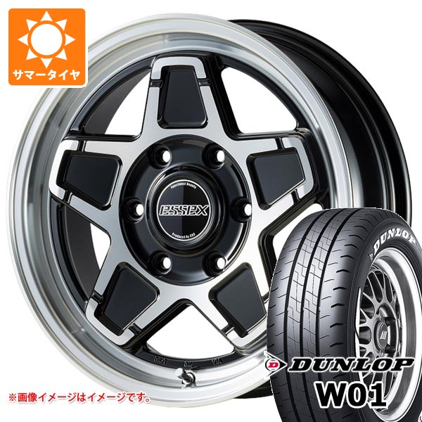 【タイヤ交換対象】ニッサン NV350キャラバン E26用 サマータイヤ ダンロップ W01 215/65R16C 109/107N ホワイトレター エセックス ENCS 6.5-16 タイヤホイール4本セット