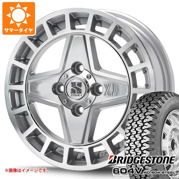 【タイヤ交換対象】スズキ キャリイ DA16T用 サマータイヤ ブリヂストン 604V RD-604 スチール 165R14 6PR MLJ エクストリームJ クアッド 4.5-14 タイヤホイール4本セット