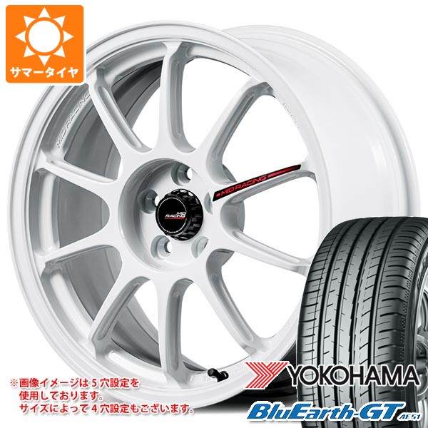 【タイヤ交換対象】サマータイヤ 225/55R17 101W XL ヨコハマ ブルーアースGT AE51 MID レーシング R10 エボ 7.5-17 タイヤホイール4本セット｜タイヤマックス