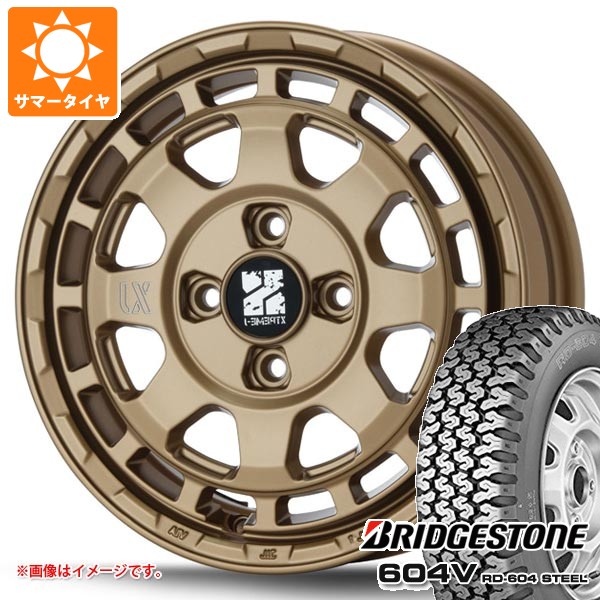 【タイヤ交換対象】スズキ キャリイ DA16T用 サマータイヤ ブリヂストン 604V RD-604 スチール 165R14 6PR MLJ エクストリームJ サバンザ 4.5-14 タイヤホイール4本セット