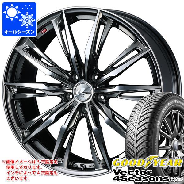 【タイヤ交換対象】オールシーズン 155/55R14 69H グッドイヤー ベクター 4シーズンズ ハイブリッド レオニス GX 4.5-14 タイヤホイール4本セット