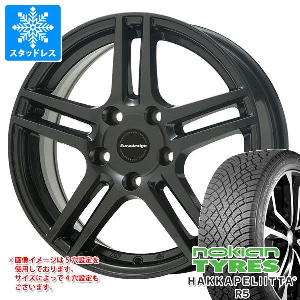 【タイヤ交換対象】ルノー キャプチャー HJBH5H用 スタッドレス ノキアン ハッカペリッタ R5 SUV 215/60R17 100R XL アイガー タイヤホイール4本セット