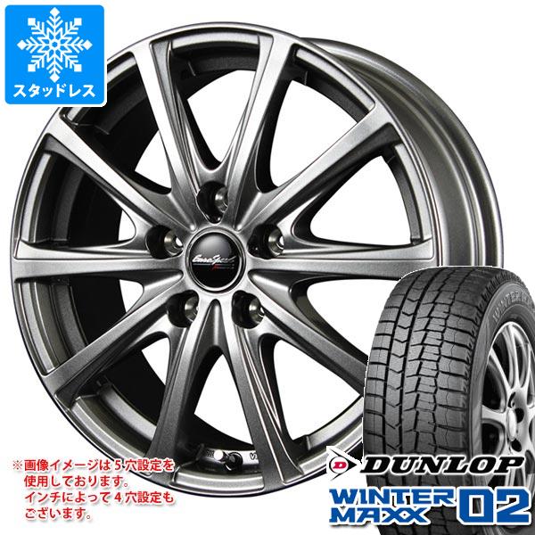 【タイヤ交換対象】スタッドレスタイヤ ダンロップ ウインターマックス02 WM02 225/60R17 99Q ＆ MID ホイールズ V25 7.0-17 タイヤホイール4本セット225/60-17 DUNLOP WINTER MAXX 02 WM02｜タイヤマックス