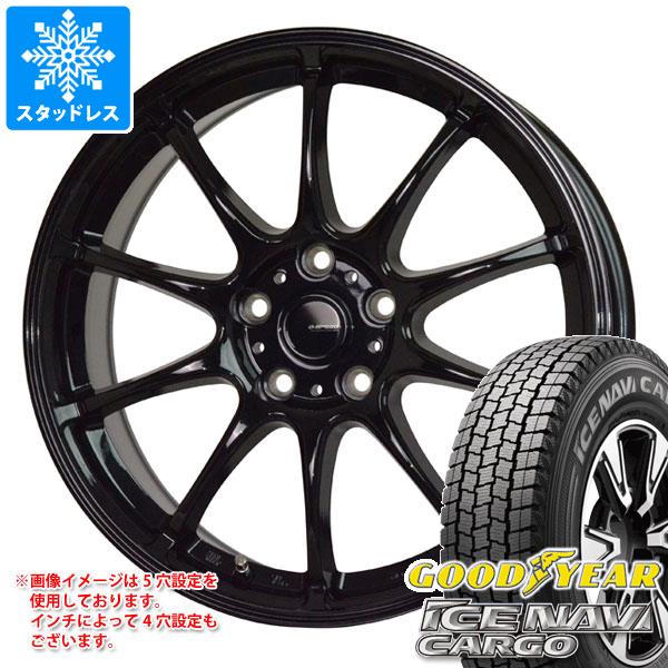 【タイヤ交換対象】スタッドレスタイヤ グッドイヤー アイスナビカーゴ 145/80R12 80/78N (145R12 6PR相当) & ジースピード G-07 4.0-12 タイヤホイール4本セット145/80-12 GOODYEAR ICE NAVI CARGO|タイヤマックス