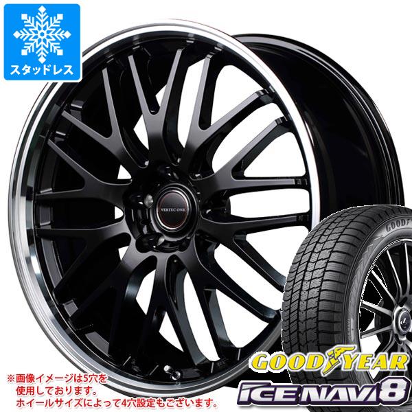 【タイヤ交換対象】スタッドレスタイヤ グッドイヤー アイスナビ8 215/45R18 89Q ＆ ヴァーテックワン エグゼ10 7.0-18 タイヤホイール4本セット215/45-18 GOODYEAR ICE NAVI8