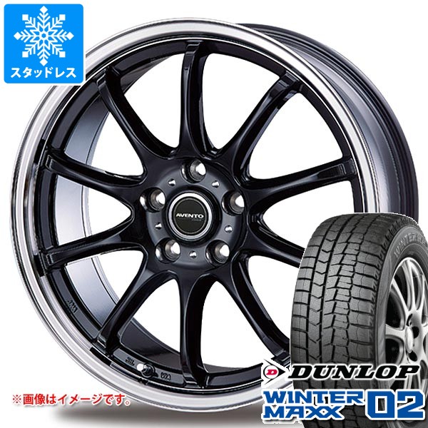 【タイヤ交換対象】トヨタ プリウス 60系用 スタッドレス ダンロップ ウインターマックス02 WM02 195/60R17 90Q インターミラノ アヴェント FF-10 タイヤホイール4本セット