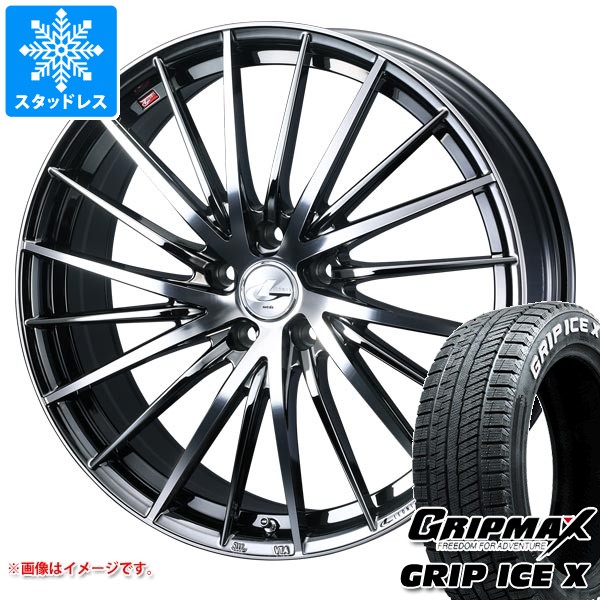 【タイヤ交換対象】スタッドレスタイヤ グリップマックス グリップアイスエックス 195/60R17 90T ホワイトレター & レオニス FR 7.0-17 タイヤホイール4本セット195/60-17 GRIP MAX GRIP ICE X WL|タイヤマックス