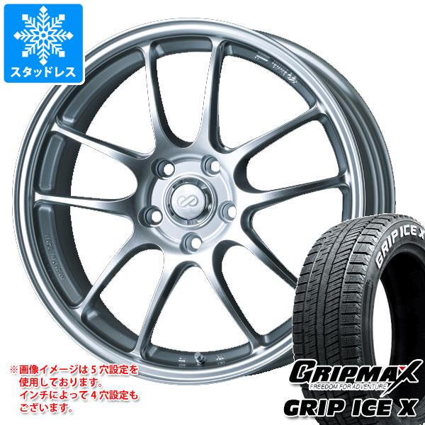 【タイヤ交換対象】プリウス 60系用 スタッドレス グリップマックス グリップアイスエックス 195/60R17 90T ホワイトレター エンケイ パフォーマンスライン PF01 タイヤホイール4本セット