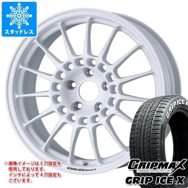 【タイヤ交換対象】スタッドレスタイヤ グリップマックス グリップアイスエックス 215/60R17 96T ホワイトレター ＆ エンケイ スポーツ RC-T5 7.5-17 タイヤホイール4本セット215/60-17 GRIP MAX GRIP ICE X WL｜タイヤマックス