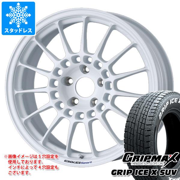 【タイヤ交換対象】スタッドレスタイヤ グリップマックス グリップアイスエックス SUV 225/60R18 104H XL ホワイトレター ＆ エンケイ スポーツ RC-T5 8.0-18 タイヤホイール4本セット225/60-18 GRIP MAX GRIP ICE X SUV WL｜タイヤマックス