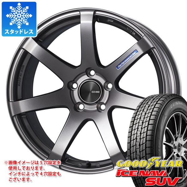 【タイヤ交換対象】スタッドレスタイヤ グッドイヤー アイスナビ SUV 225/55R19 99Q ＆ エンケイ パフォーマンスライン PF07 8.0-19 タイヤホイール4本セット225/55-19 GOODYEAR ICE NAVI SUV