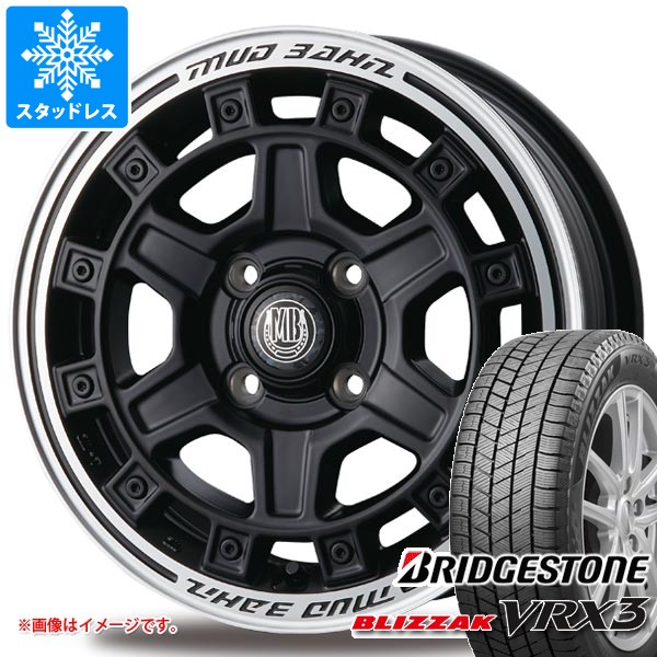 【タイヤ交換対象】スズキ ハスラー用 スタッドレス ブリヂストン ブリザック VRX3 165/60R15 77Q インターミラノ マッドバーン XR-710C タイヤホイール4本セット