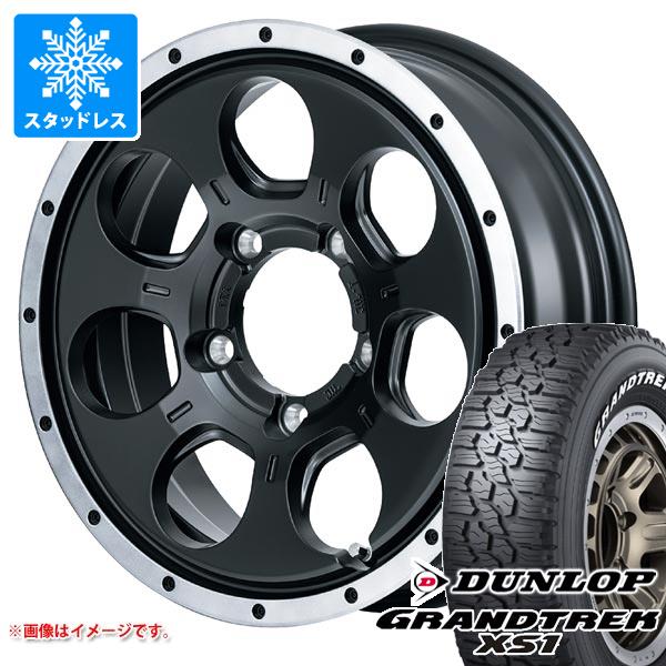 【タイヤ交換対象】5本セット スズキ ジムニー用 スタッドレス ダンロップ グラントレック XS1 185/85R16 105/103L LT ホワイトレター ロードマックス WO-7 タイヤホイール5本セット