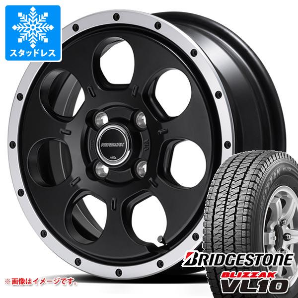 【タイヤ交換対象】エブリイバン DA17V用 スタッドレス ブリヂストン ブリザック VL10 145/80R12 80/78N (145R12 6PR相当) ロードマックス WO-7 タイヤホイール4本セット