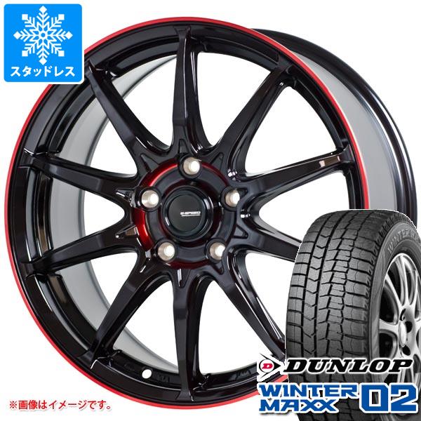 【タイヤ交換対象】スタッドレスタイヤ ダンロップ ウインターマックス02 WM02 155/65R14 75Q ＆ ジースピード P-05R 4.5-14 タイヤホイール4本セット155/65-14 DUNLOP WINTER MAXX 02 WM02