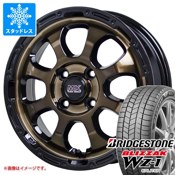 【タイヤ交換対象】スタッドレスタイヤ ブリヂストン ブリザック WZ-1 165/65R15 81Q ＆ マッドクロスグレイス 4.5-15 タイヤホイール4本セット165/65-15 BRIDGESTONE BLIZZAK WZ-1｜タイヤマックス