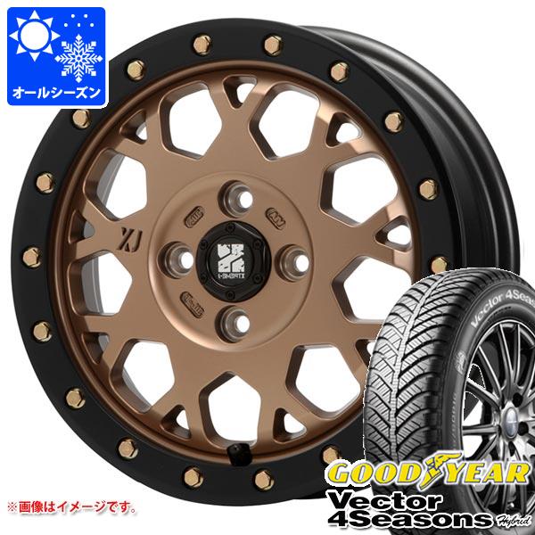 【タイヤ交換対象】ハスラー用 オールシーズンタイヤ グッドイヤー ベクター 4シーズンズ ハイブリッド 165/70R14 81S MLJ エクストリームJ XJ04 4.5-14 タイヤホイール4本セット