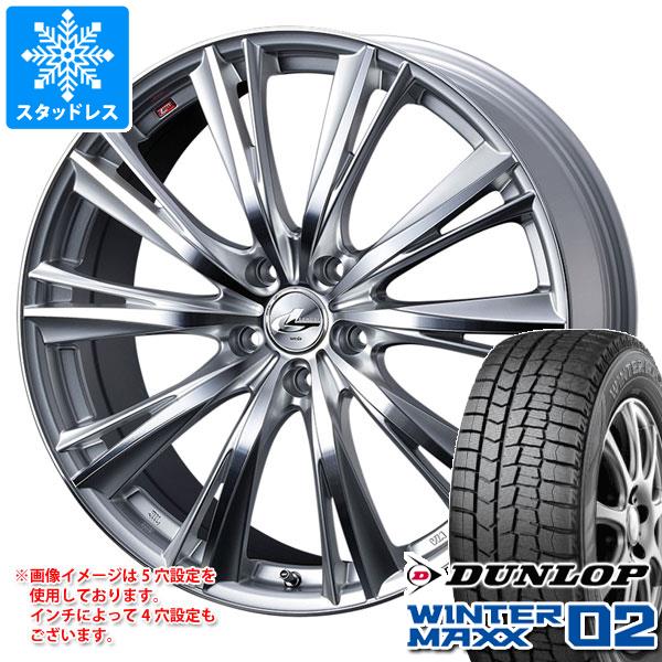 【タイヤ交換対象】プリウス 60系用 スタッドレス ダンロップ ウインターマックス02 WM02 195/60R17 90Q レオニス WX タイヤホイール4本セット