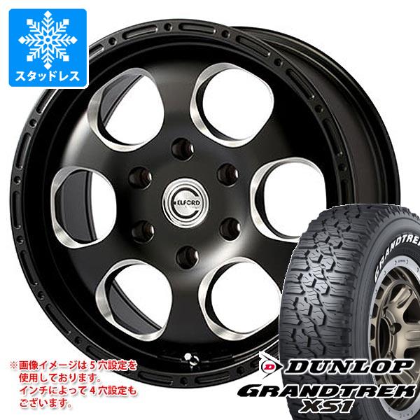 【タイヤ交換対象】デリカD5用 スタッドレス ダンロップ グラントレック XS1 LT215/70R16 100/97N ホワイトレター エルフォード ブラッドストック ワンピース タイヤホイール4本セット|タイヤマックス