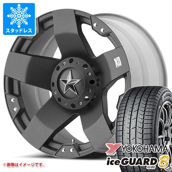【タイヤ交換対象】トヨタ RAV4 50系用 スタッドレス ヨコハマ アイスガードエイト iG80 225/65R17 102Q KMC XD775 ロックスター タイヤホイール4本セット