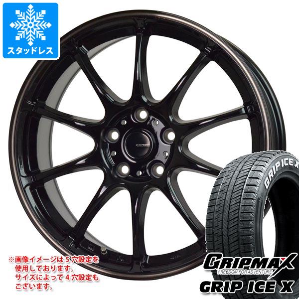 【タイヤ交換対象】スタッドレスタイヤ グリップマックス グリップアイスエックス 225/50R18 99H XL ホワイトレター & ジースピード P-07 7.5-18 タイヤホイール4本セット225/50-18 GRIP MAX GRIP ICE X WL|タイヤマックス