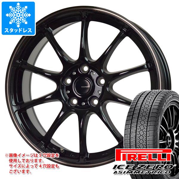【タイヤ交換対象】スタッドレスタイヤ ピレリ アイスゼロアシンメトリコ 215/60R17 96H ＆ ジースピード P-07 7.0-17 タイヤホイール4本セット215/60-17 PIRELLI ICE ZERO ASIMMETRICO