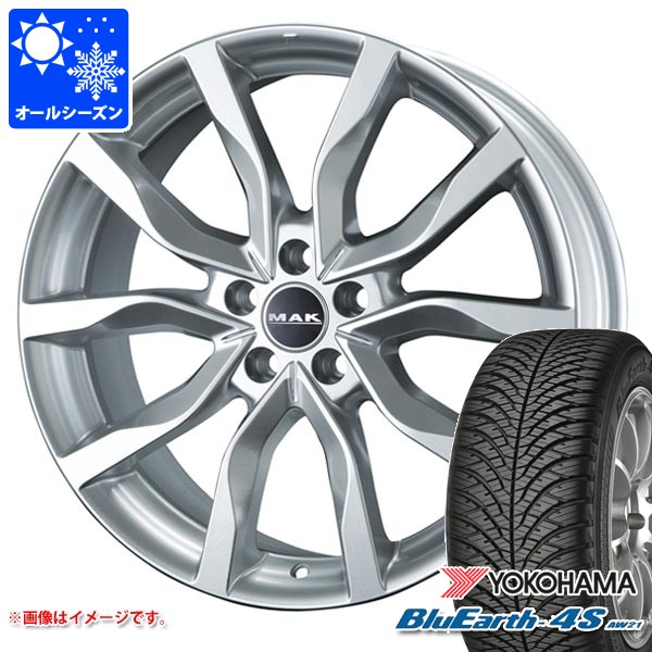 【タイヤ交換対象】ボルボ EX40 XE系用 オールシーズンタイヤ ヨコハマ ブルーアース4S AW21 235/55R18 100V MAK ハイランズ タイヤホイール4本セット