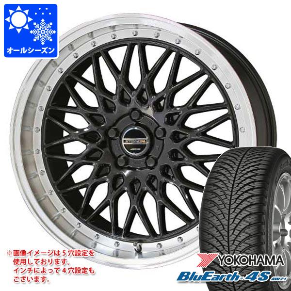 【タイヤ交換対象】アルファード 40系用 オールシーズンタイヤ ヨコハマ ブルーアース4S AW21 225/60R18 104V XL シュタイナー FTX 8.0-18 タイヤホイール4本セット